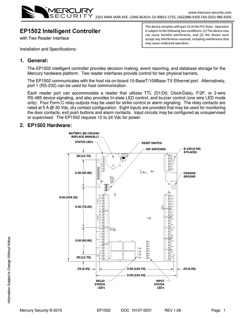 Mercury Security EP1502 manual Mercury Security EP1502 manual