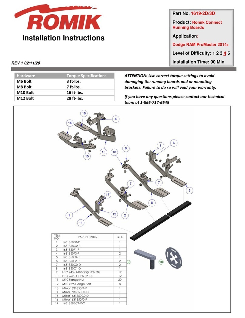 Romik 1619-2D installation instructions