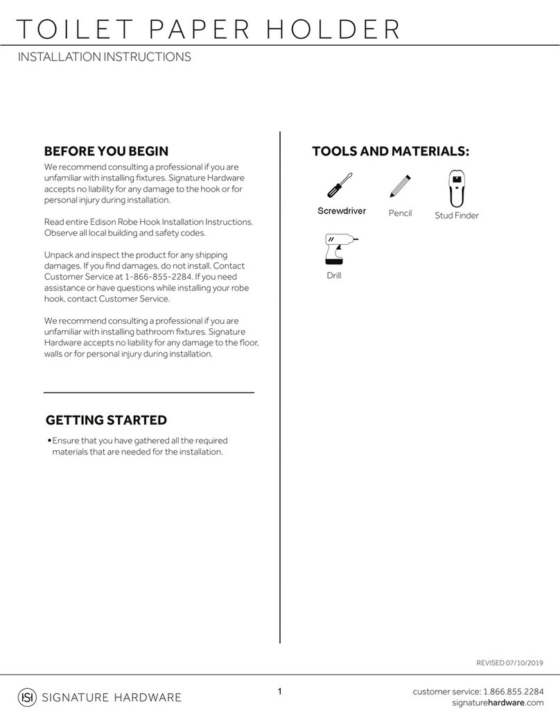 Signature Hardware Edison 947820 User manual Signature Hardware Edison 947820 User manual