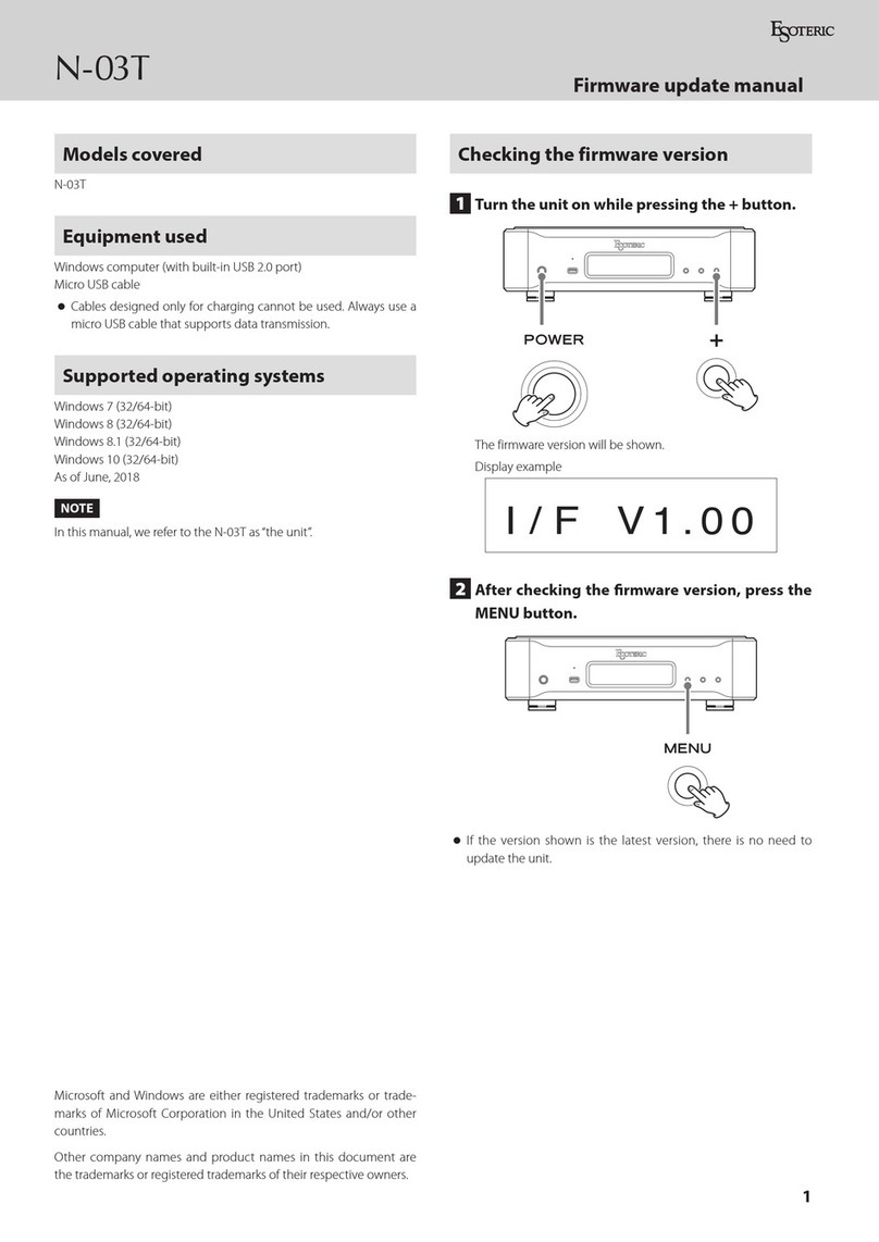 Esoteric N-03T Use and care manual