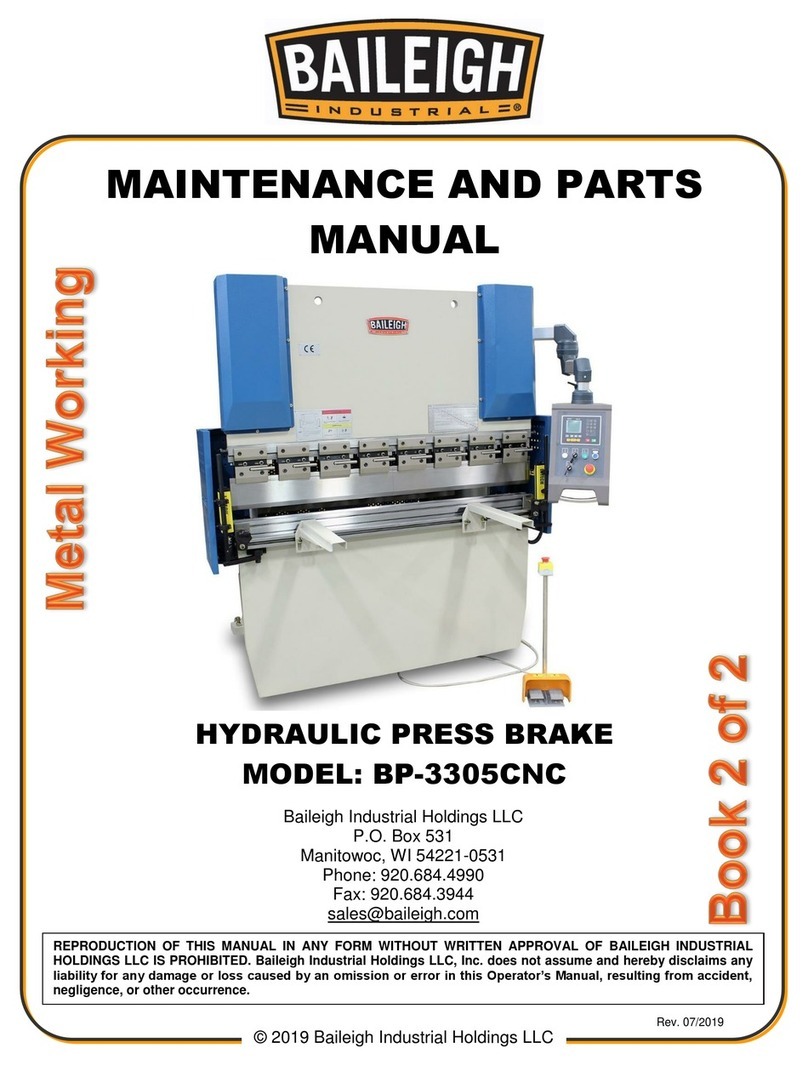 Baileigh BP-3305CNC Maintenance and parts manual Baileigh BP-3305CNC Maintenance and parts manual