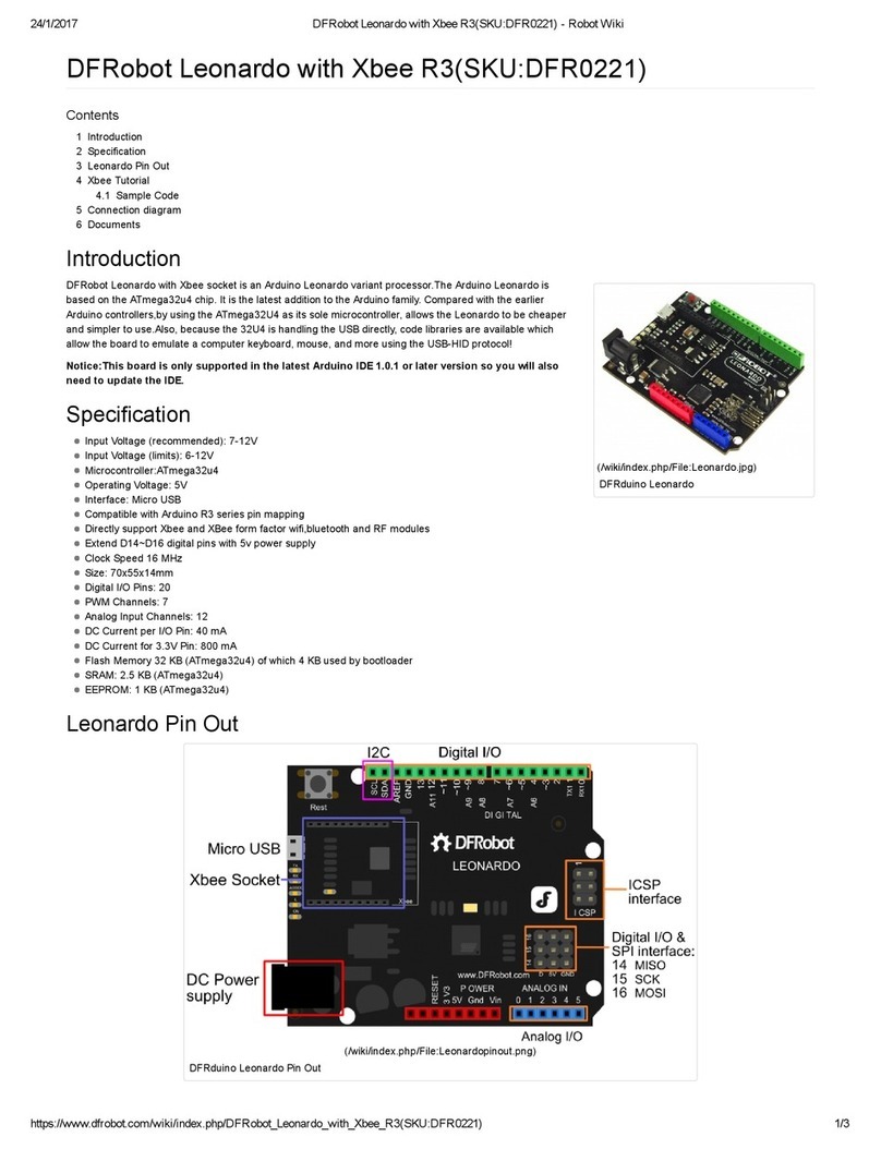 DF ROBOT Leonardo with Xbee R3 manual