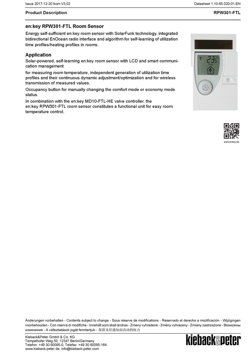 Kieback&Peter RPW301-FTL Product description
