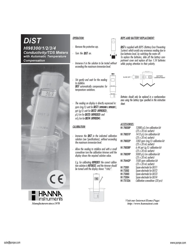 Hanna Instruments DiST HI 98302 User manual