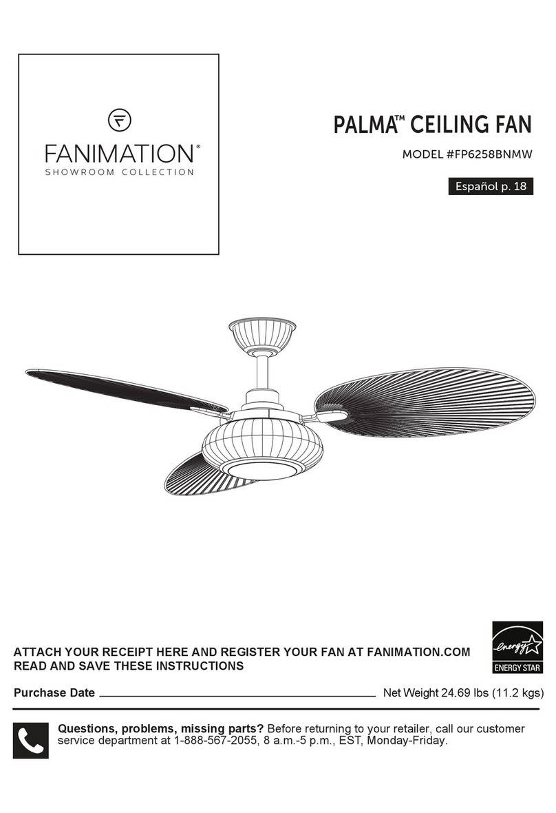 Fanimation PALMA FP6258BNMW User manual
