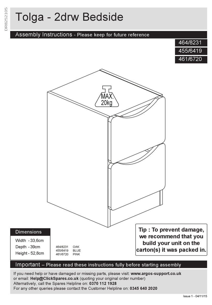 Argos Tolga 2drw Bedside User manual Argos Tolga 2drw Bedside User manual