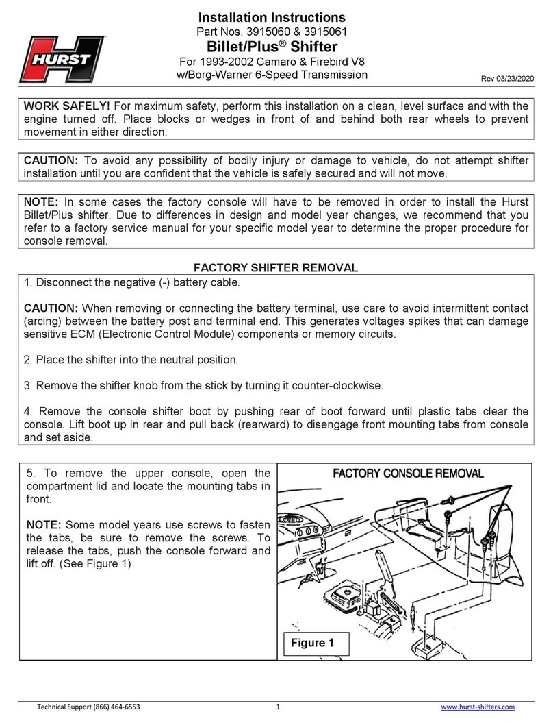 HURST Billet/Plus installation instructions