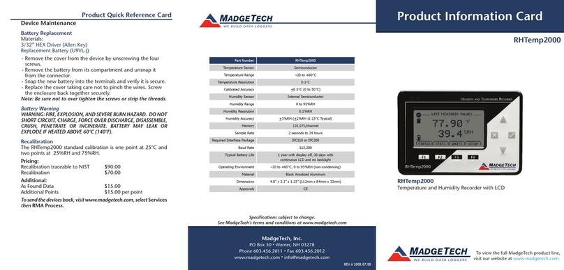 MadgeTech RHTemp2000 User manual