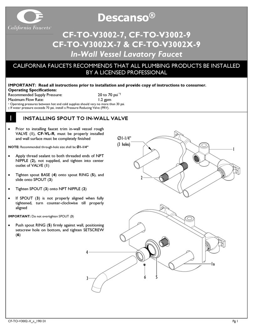 California Faucets Descanso CF-TO-V3002-7 quick guide
