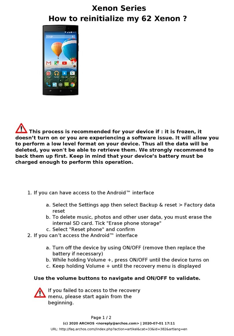 Archos 62 Xenon Installation and user guide Archos 62 Xenon Installation and user guide