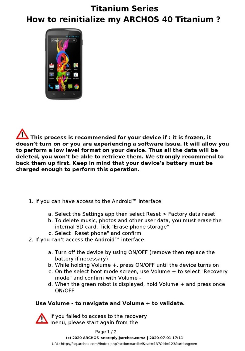 Archos Titanium Series Installation and user guide