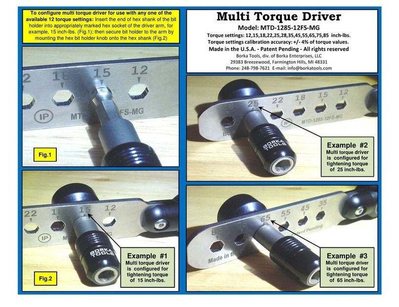 Borka Tools MTD-1285-12FS-MG quick start guide