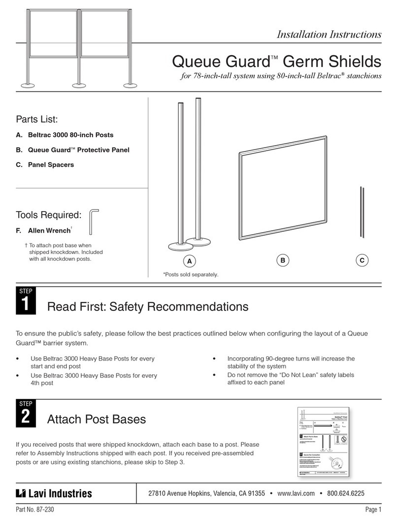 Lavi Industries Queue Guard installation instructions Lavi Industries Queue Guard installation instructions