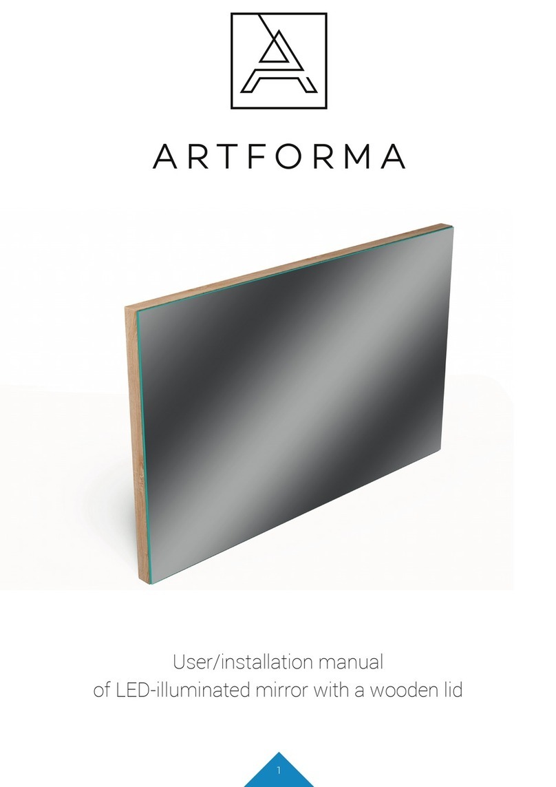 Artforma LED-illuminated mirror with a wooden lid User & installation manual Artforma LED-illuminated mirror with a wooden lid User & installation manual