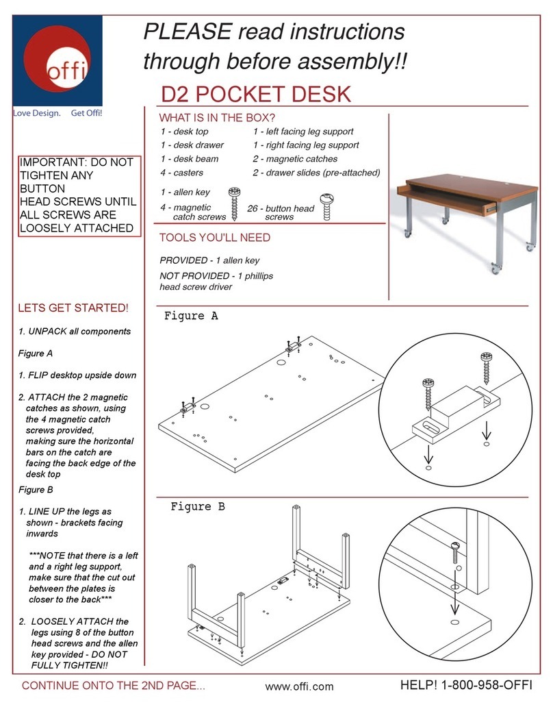 offi D2 POCKET DESK Assembly instructions