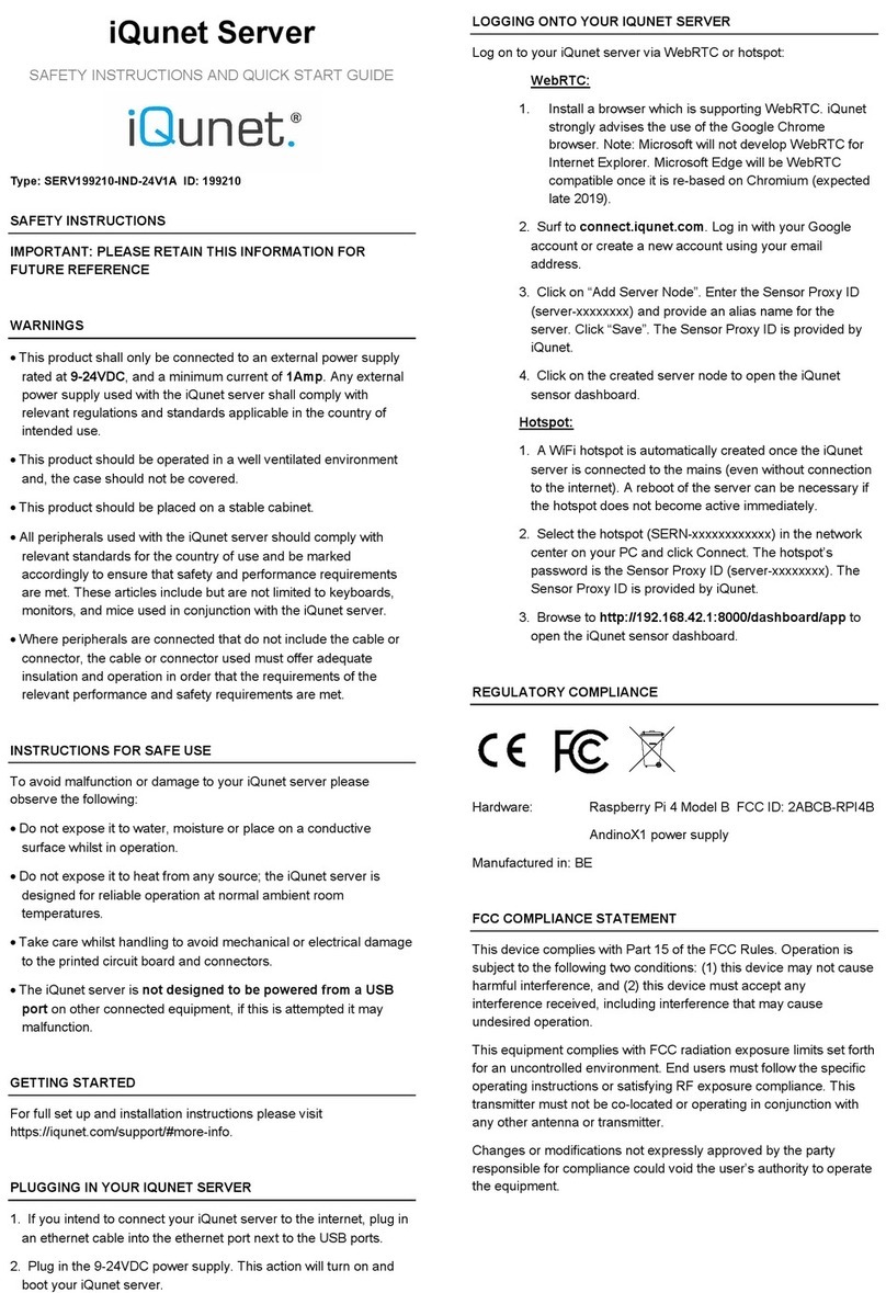 iQunet Server 24V Safety Instructions and Quick Start Guide