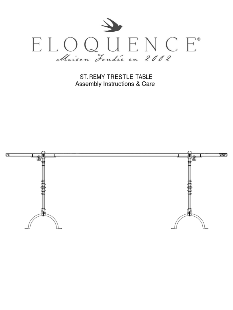 Eloquence ST. REMY Assembly Instructions & Care Eloquence ST. REMY Assembly Instructions & Care