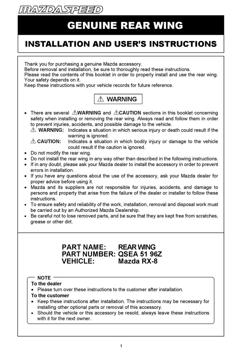 Mazdaspeed QSEA 51 96Z Installation and user instructions