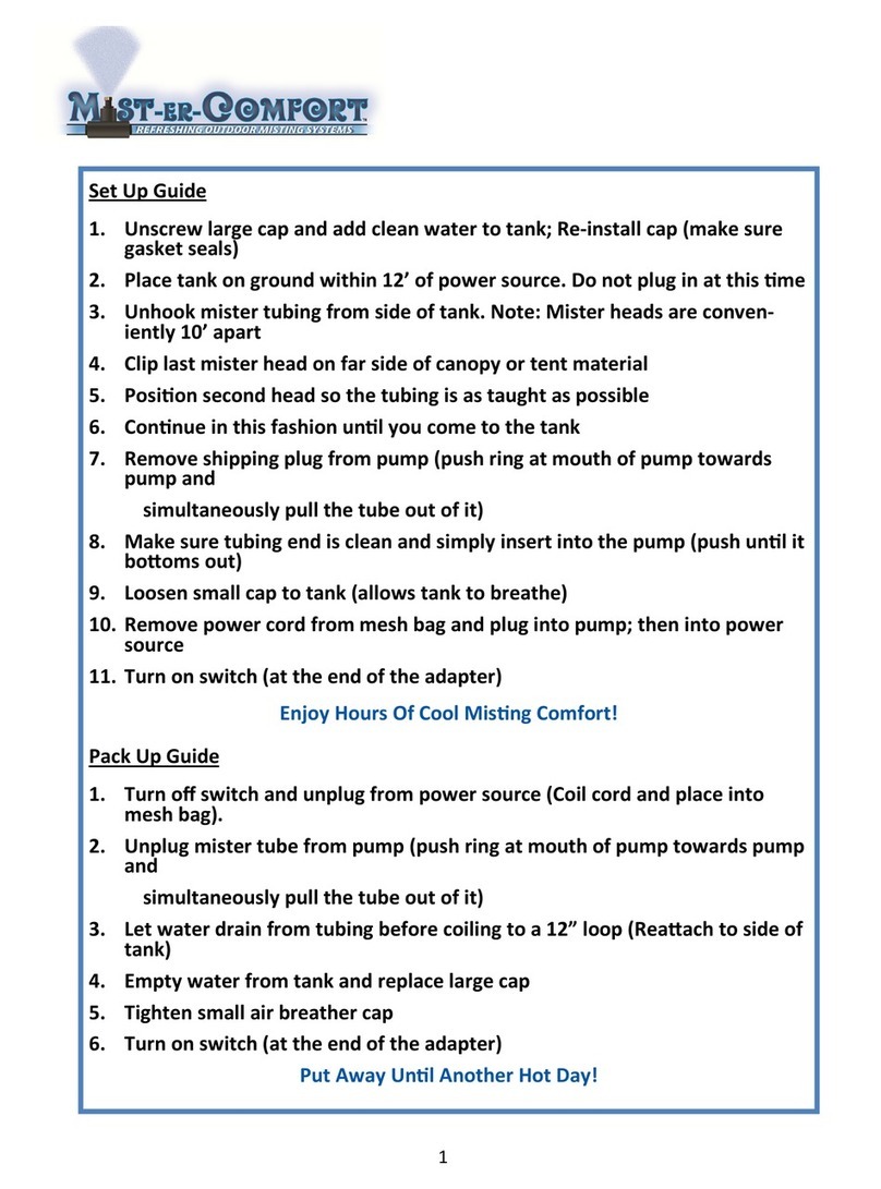 Mist-er-Comfort Portable Misting System quick guide