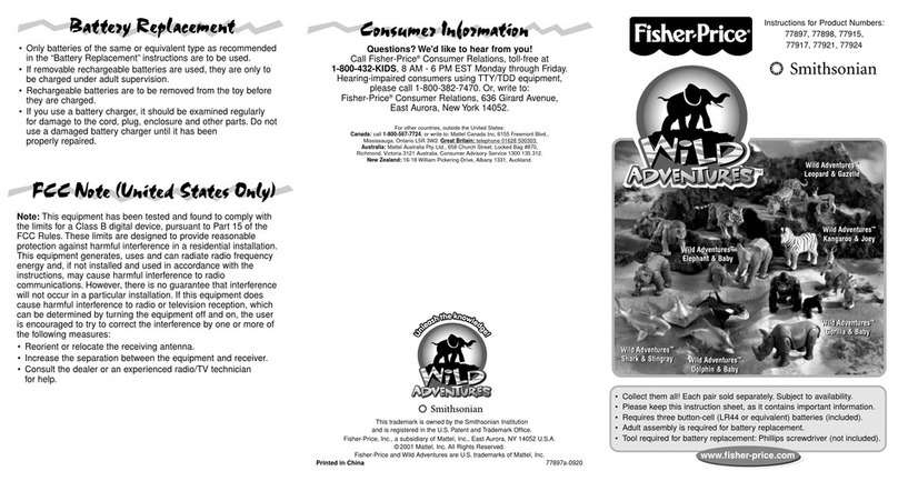 Fisher-Price WILD ADVENTURES Smithsonian 77897 instructions Fisher-Price WILD ADVENTURES Smithsonian 77897 instructions