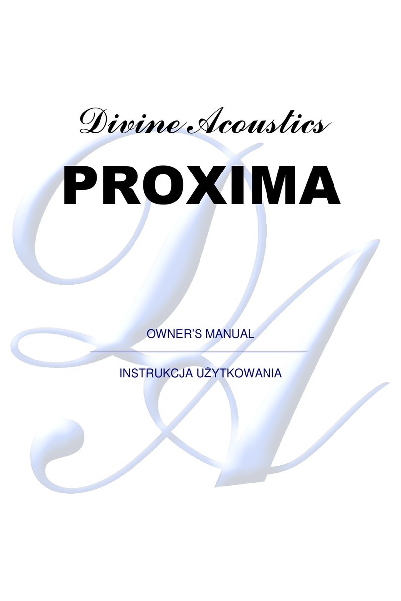 Divine Acoustics PROXIMA owner's manual Divine Acoustics PROXIMA owner's manual