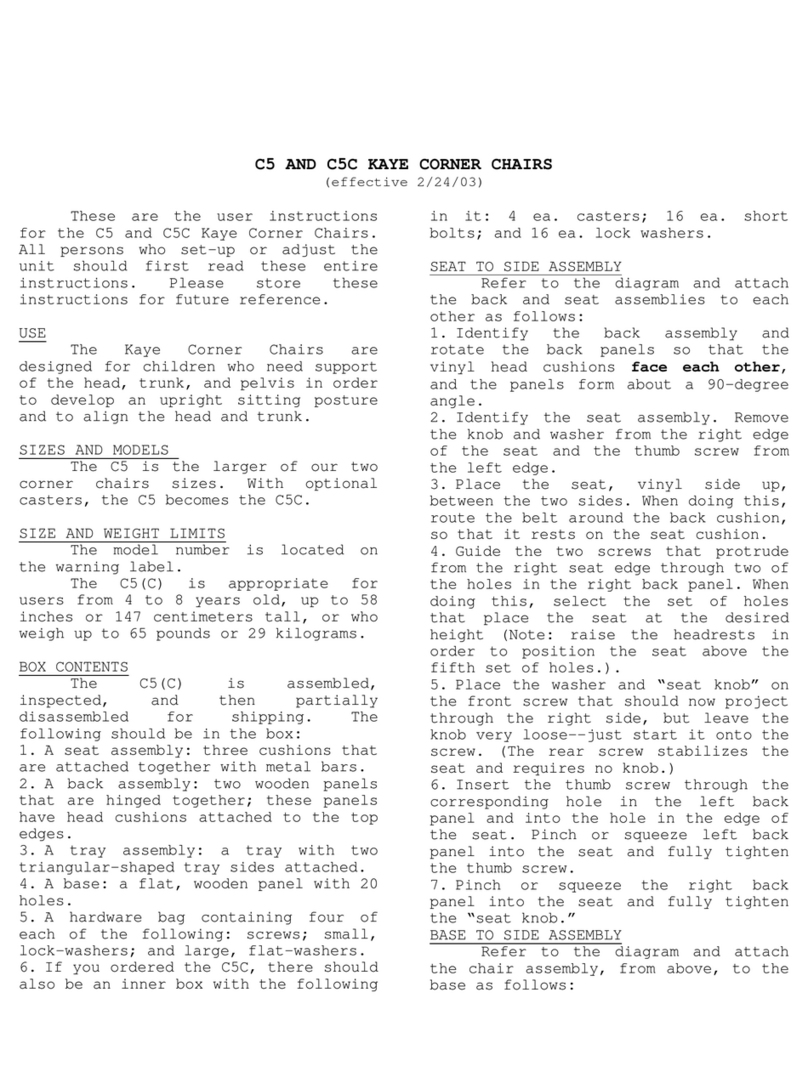 Kaye C5 User instructions
