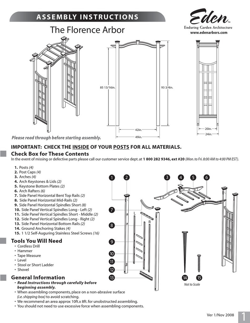 Eden The Florence Arbor Assembly instructions