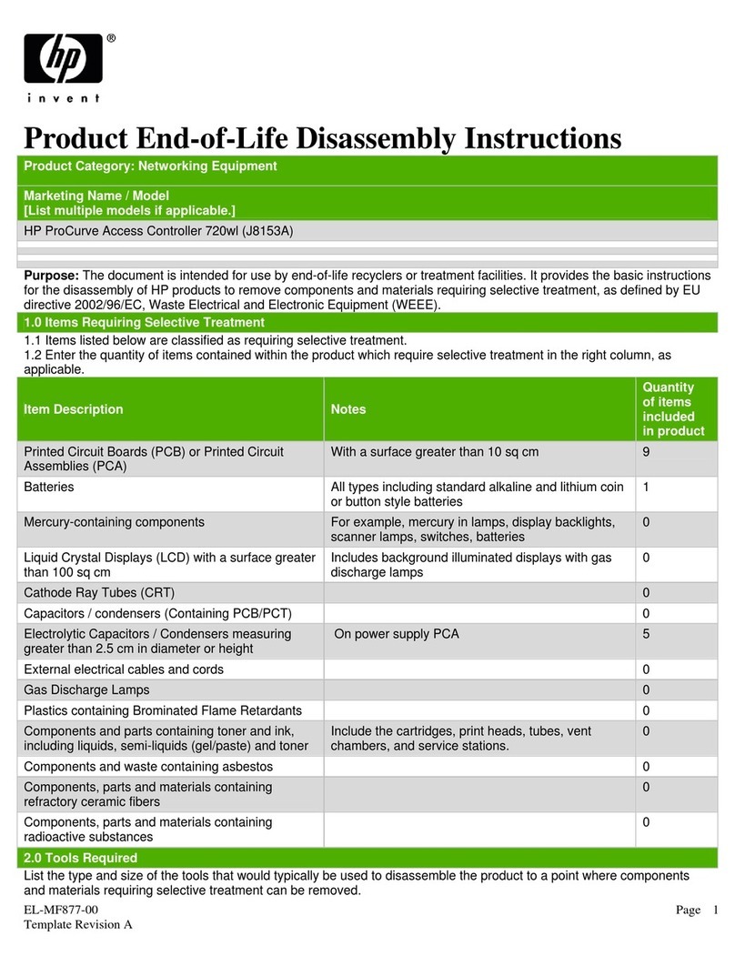 HP ProCurve Access Controller 720wl Disassembly instructions HP ProCurve Access Controller 720wl Disassembly instructions