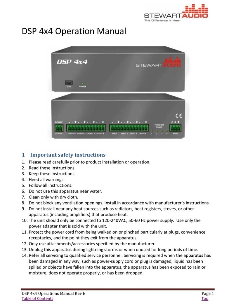 Stewart Audio DSP 4x4 Operation manual Stewart Audio DSP 4x4 Operation manual