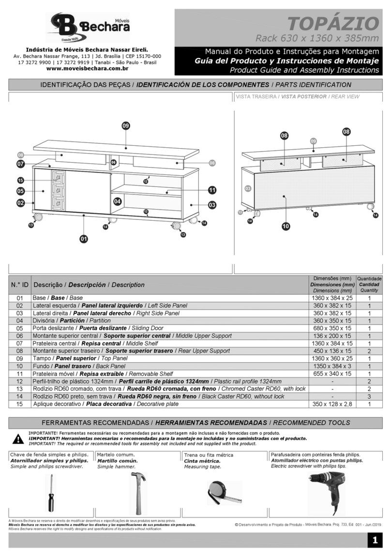 Moveis Bechara TOPAZIO Product Guide and Assembly Instructions