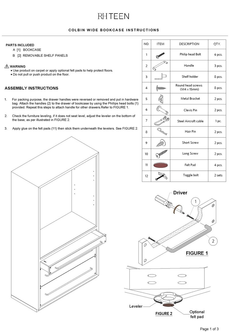 RH Teen COLBIN WIDE BOOKCASE instructions RH Teen COLBIN WIDE BOOKCASE instructions