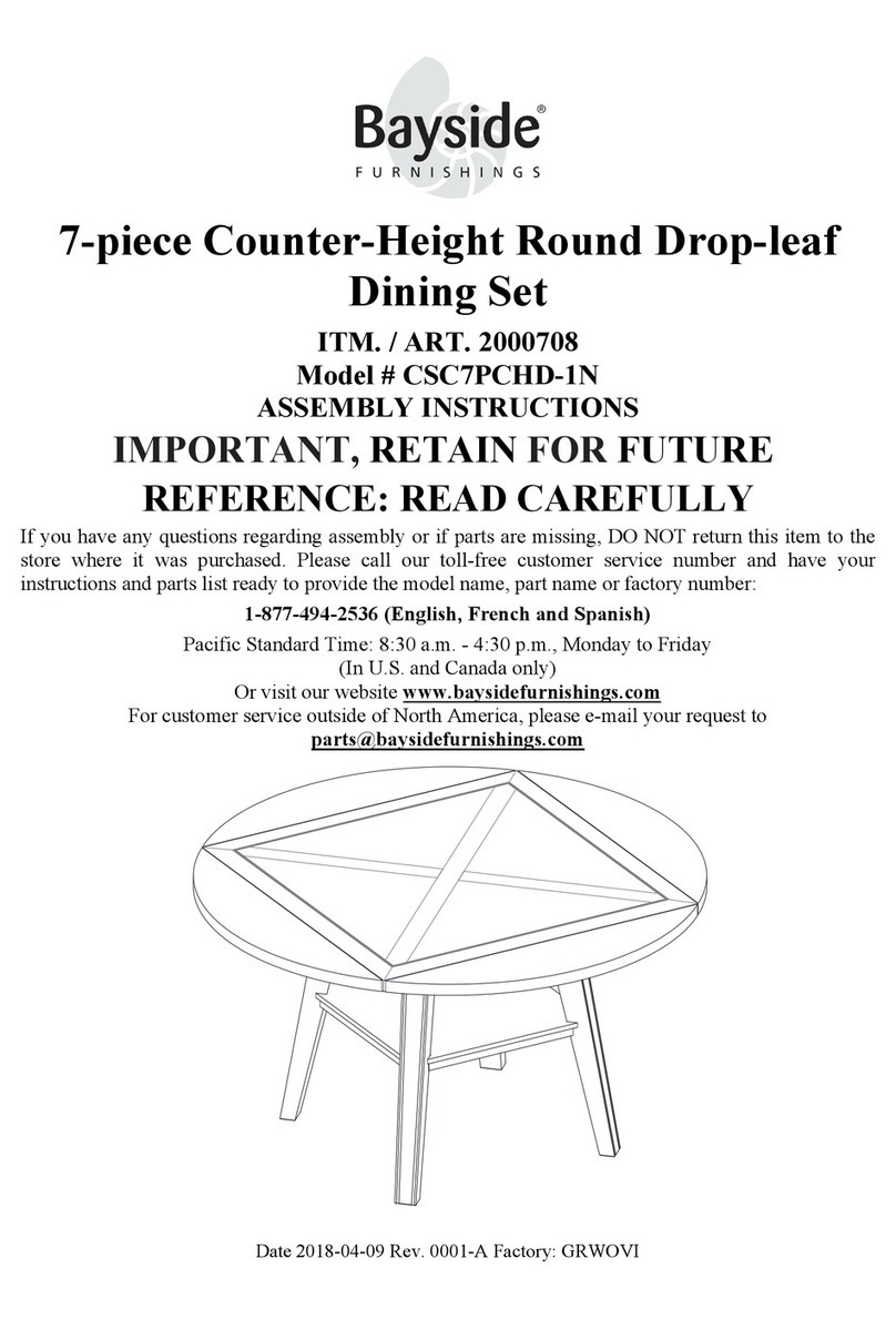 Bayside Furnishings CSC7PCHD-1N User manual Bayside Furnishings CSC7PCHD-1N User manual