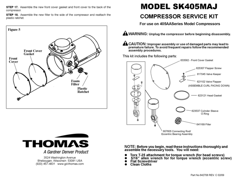 Gardner Denver THOMAS SK405MAJ Assembly procedures