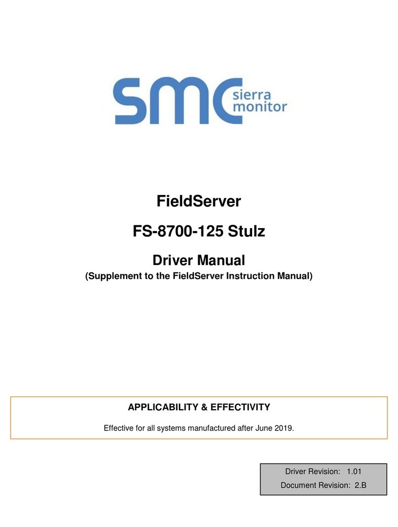 SMC Sierra Monitor FieldServer FS-8700-125 Stulz manual