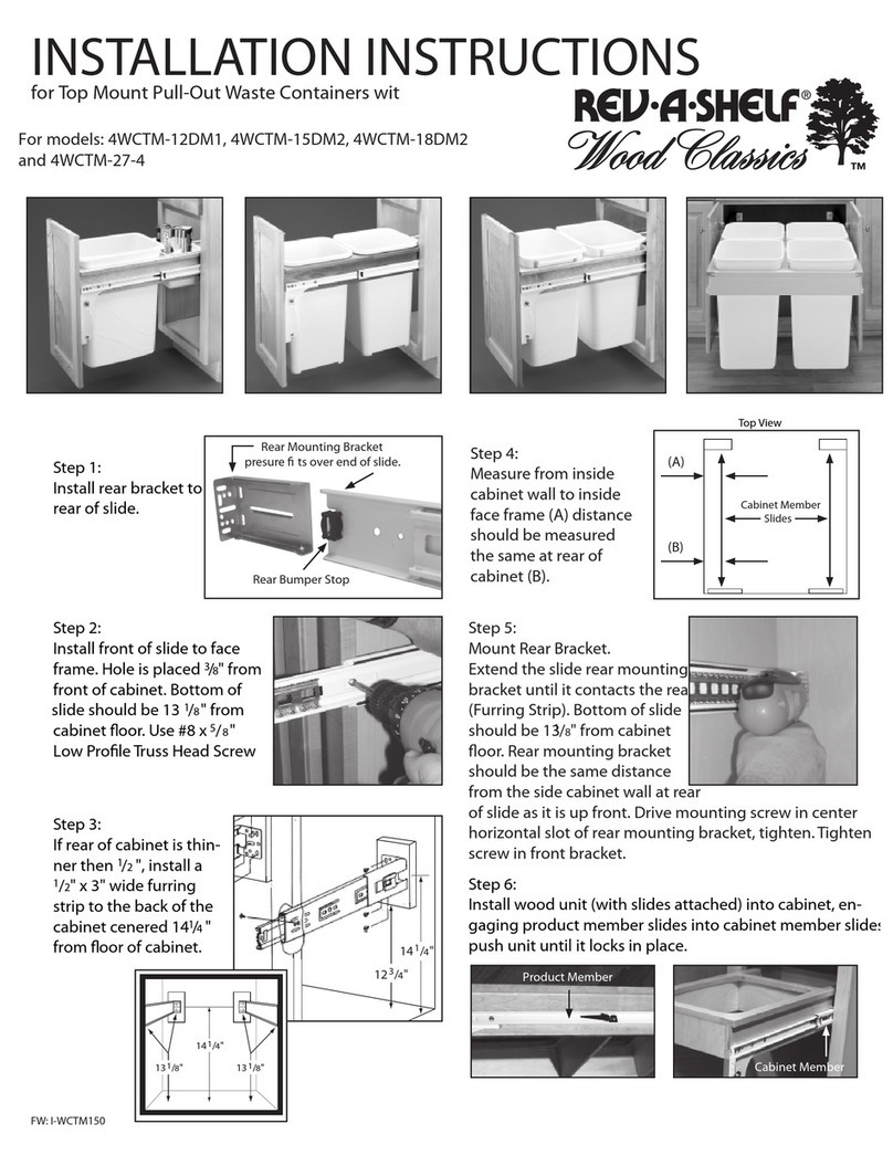 Rev-A-Shelf Wood Classics 4WCTM-12DM1 installation instructions