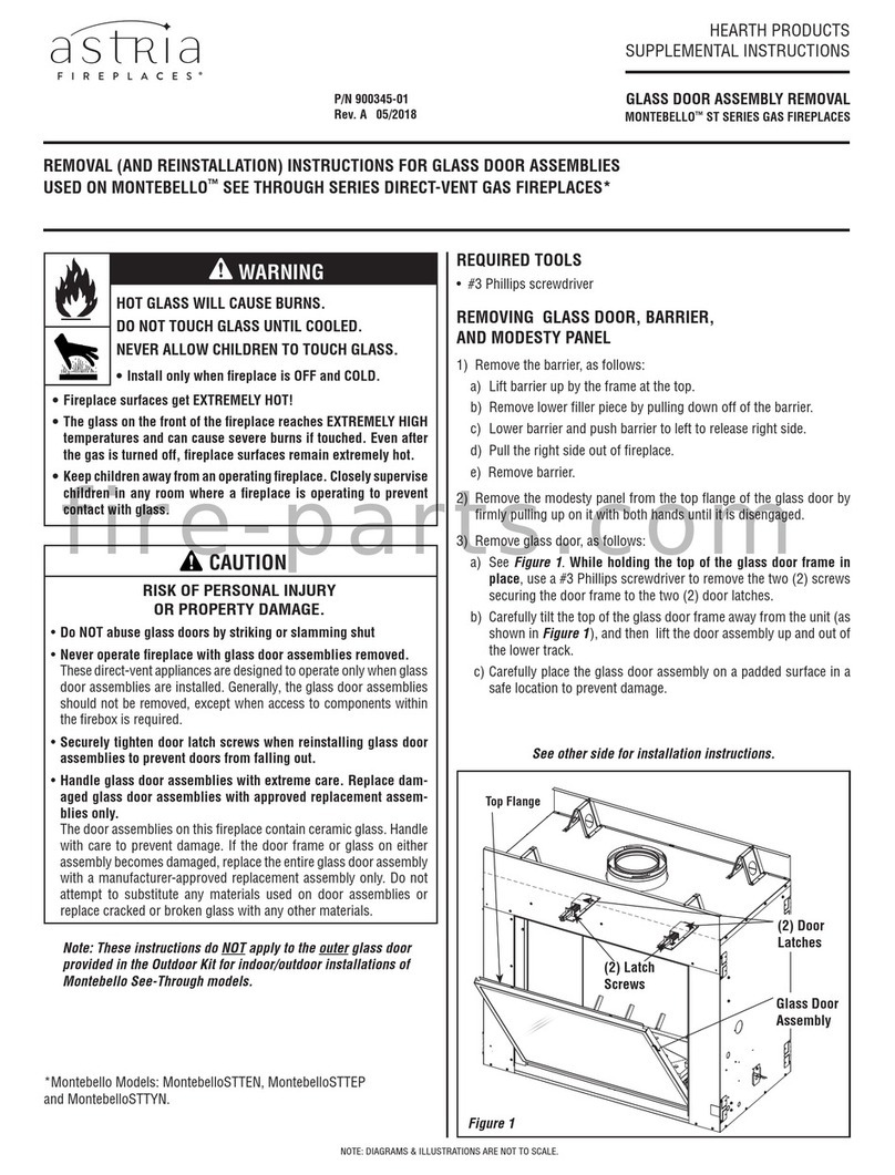 Astria Fireplaces MONTEBELLO ST Series Supplemental instructions