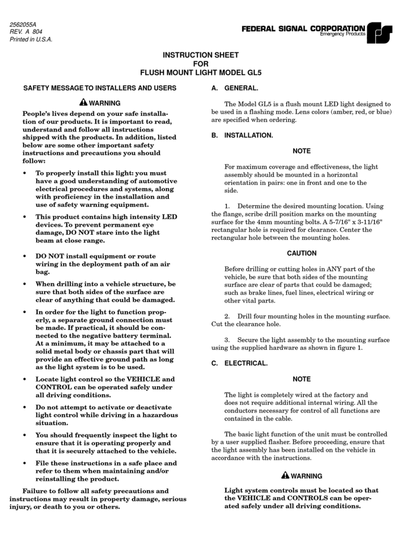 Federal Signal Corporation GL5 User manual Federal Signal Corporation GL5 User manual