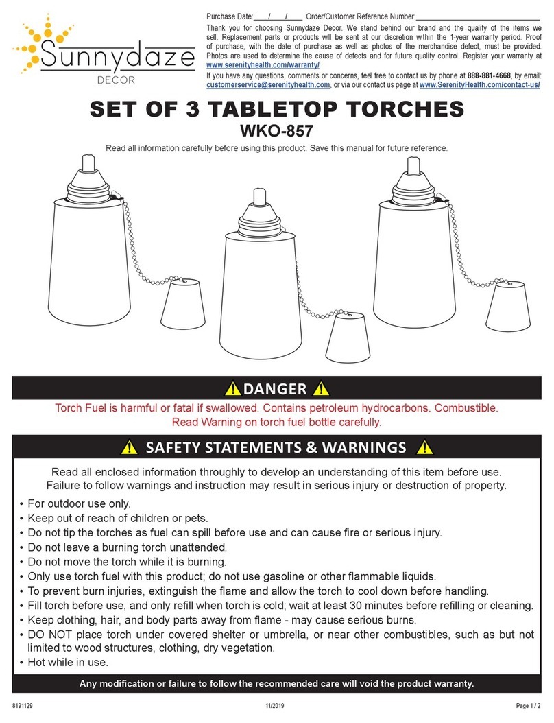 Sunnydaze Decor WKO-857 quick start guide
