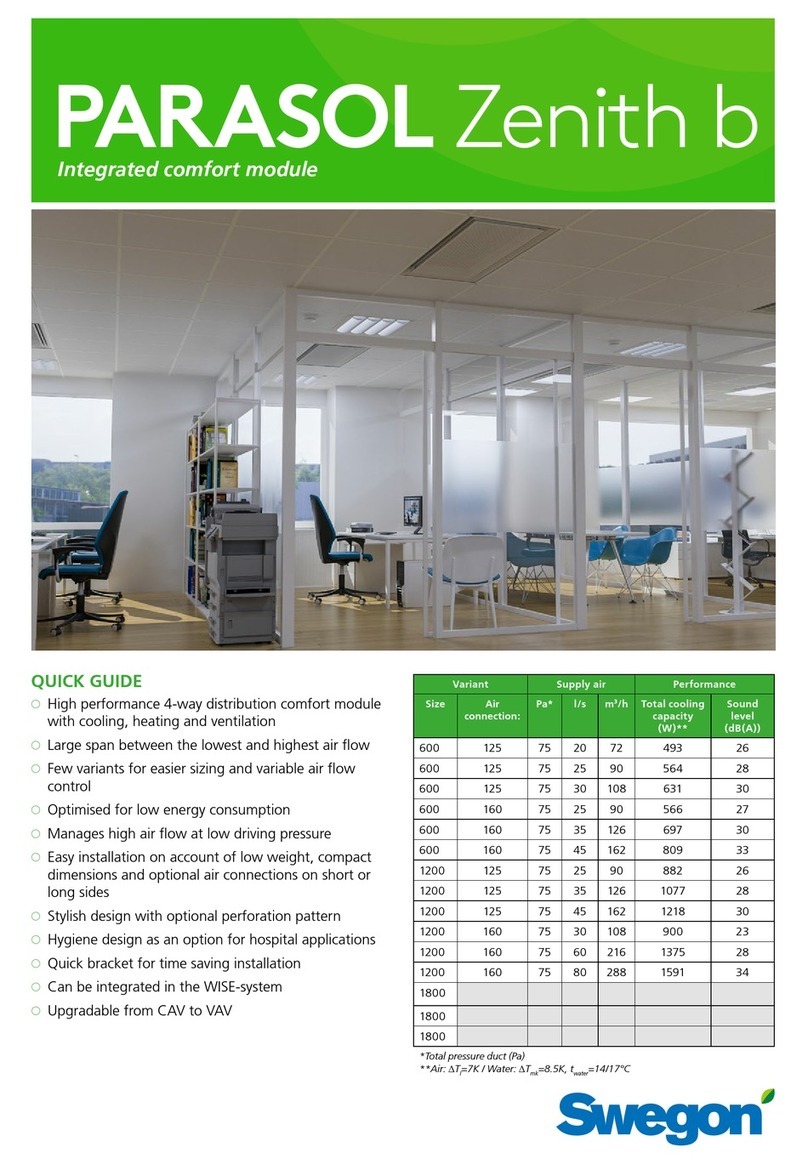 Swegon PARASOL Zenith b Series User manual Swegon PARASOL Zenith b Series User manual