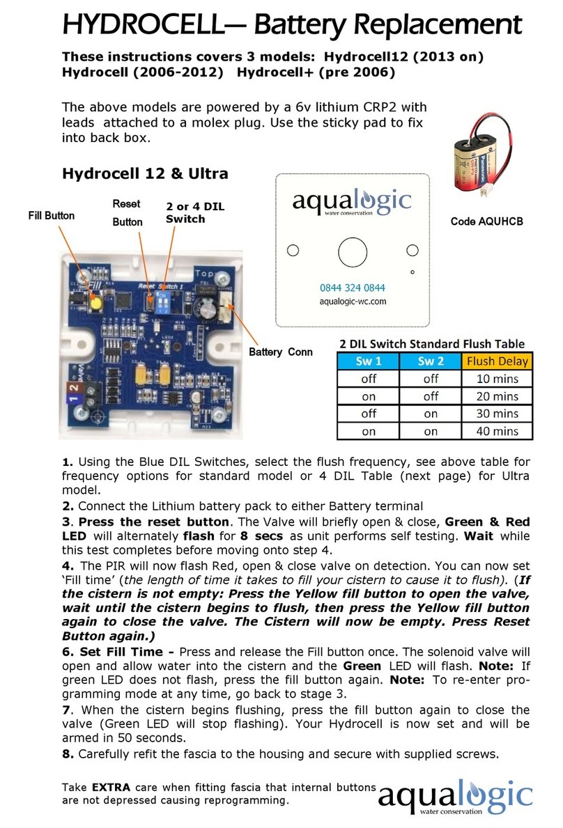 Aqua Logic Hydrocell12 BATTERY REPLACEMENT INSTRUCTIONS