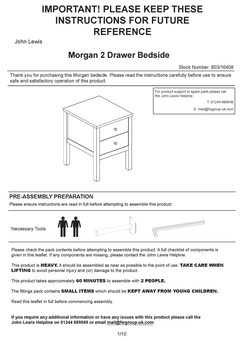 John Lewis Morgan 2 Drawer Bedside 803/16408 Assembly instructions John Lewis Morgan 2 Drawer Bedside 803/16408 Assembly instructions