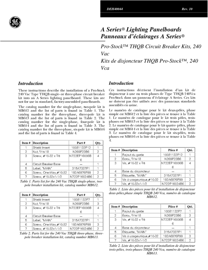 GE A Series Pro-Stock THQB User manual