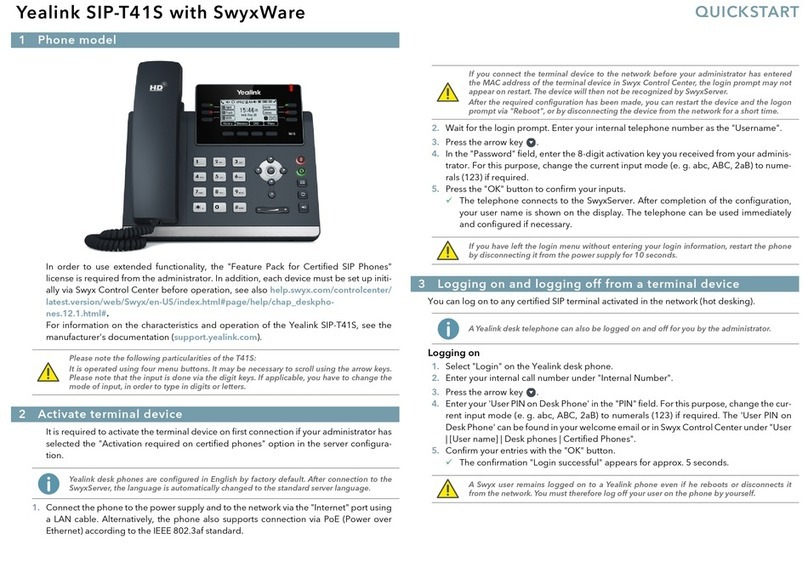 Yealink SIP-T41S User manual
