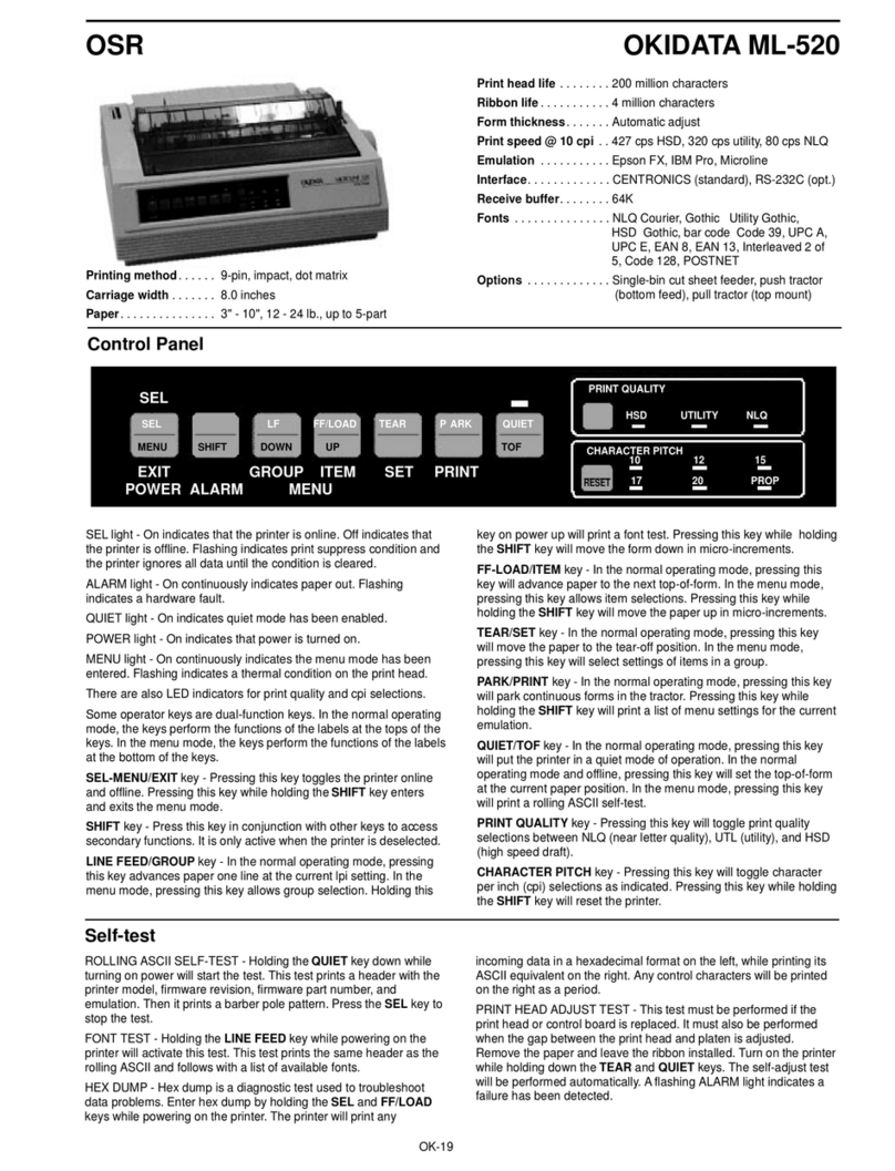 OKIDATA ML-520 User manual OKIDATA ML-520 User manual