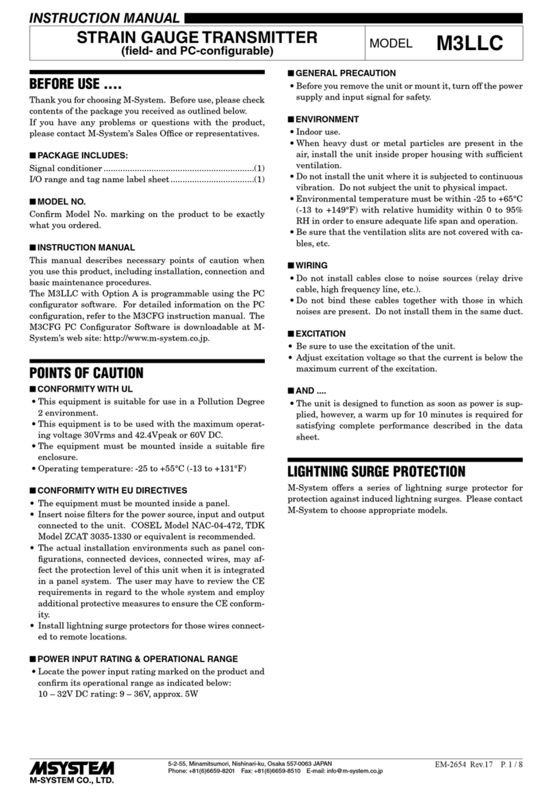 M-system M3LLC User manual M-system M3LLC User manual