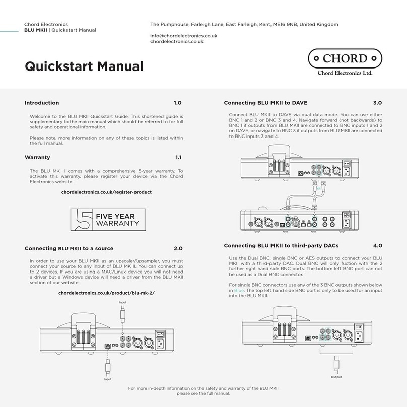 Chord Blu MkII Quick start manual