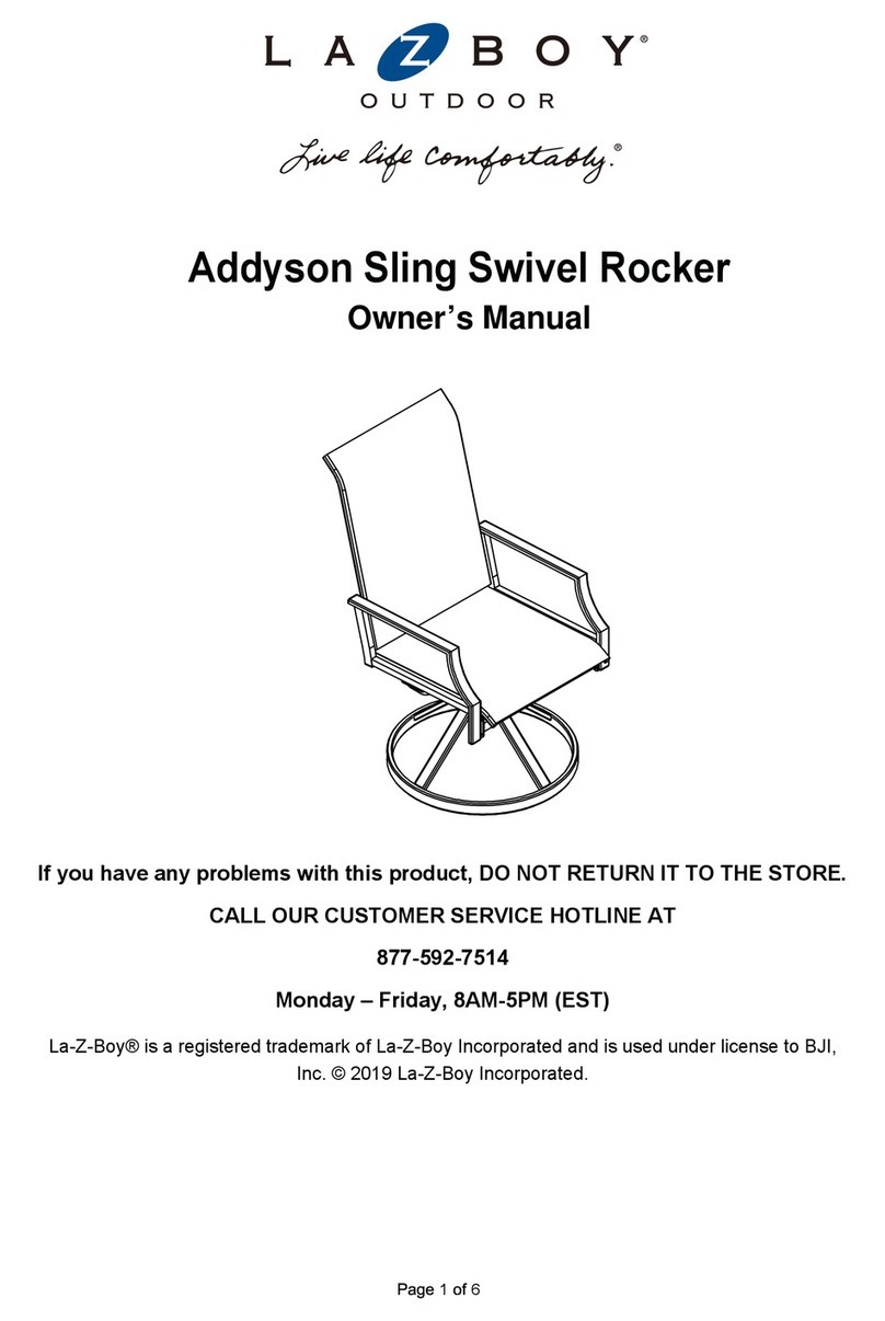 LAZBOY Addyson Sling Swivel Rocker owner's manual LAZBOY Addyson Sling Swivel Rocker owner's manual