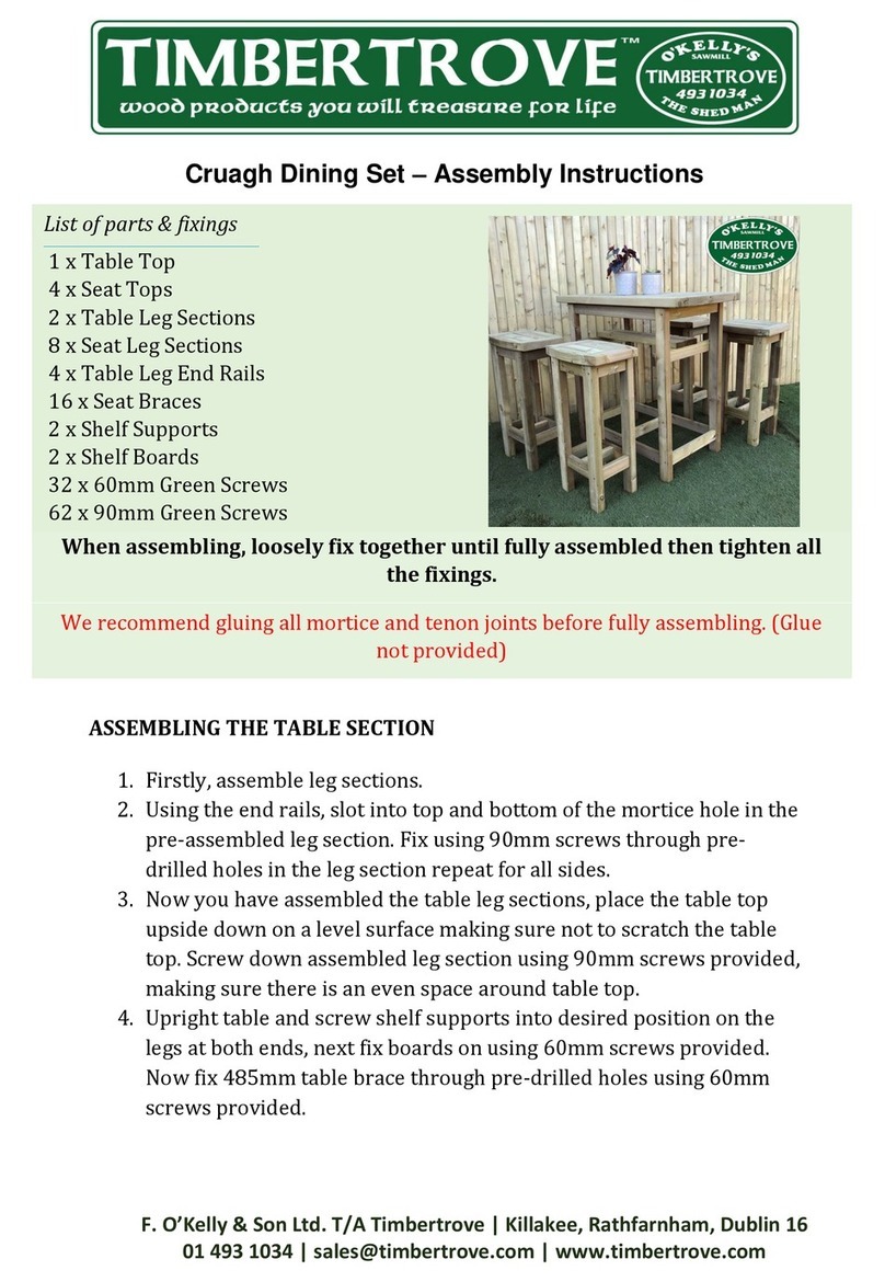 Timbertrove Cruagh Dining Set Assembly instructions