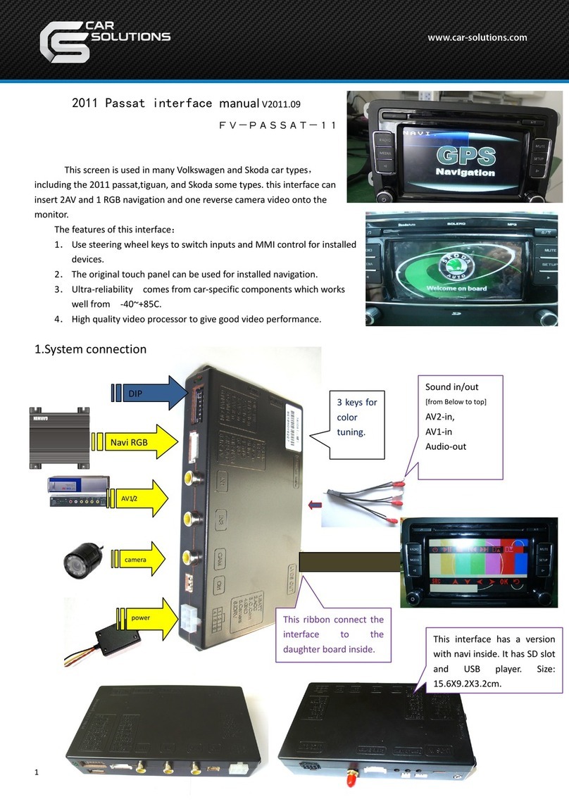 Car Solutions FV-PASSAT-11 User manual