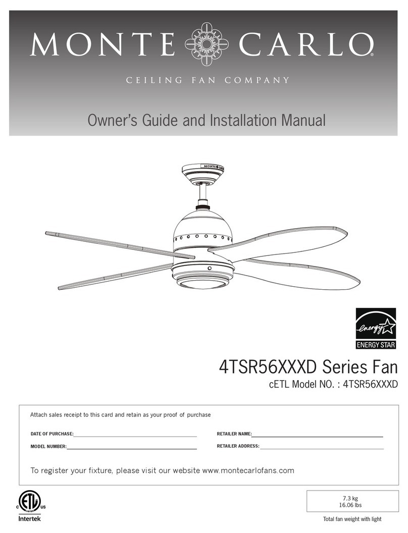 Monte Carlo Fan Company 4TSR56 D Series Owner's guide and installation manual